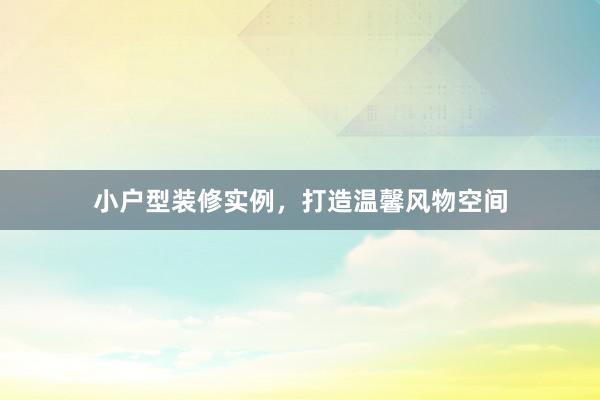 小户型装修实例，打造温馨风物空间