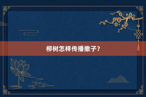 柳树怎样传播撒子？